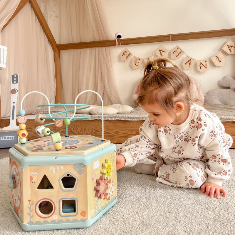 TOOKY TOY Interactieve houten zeshoekige Speelgoed doos