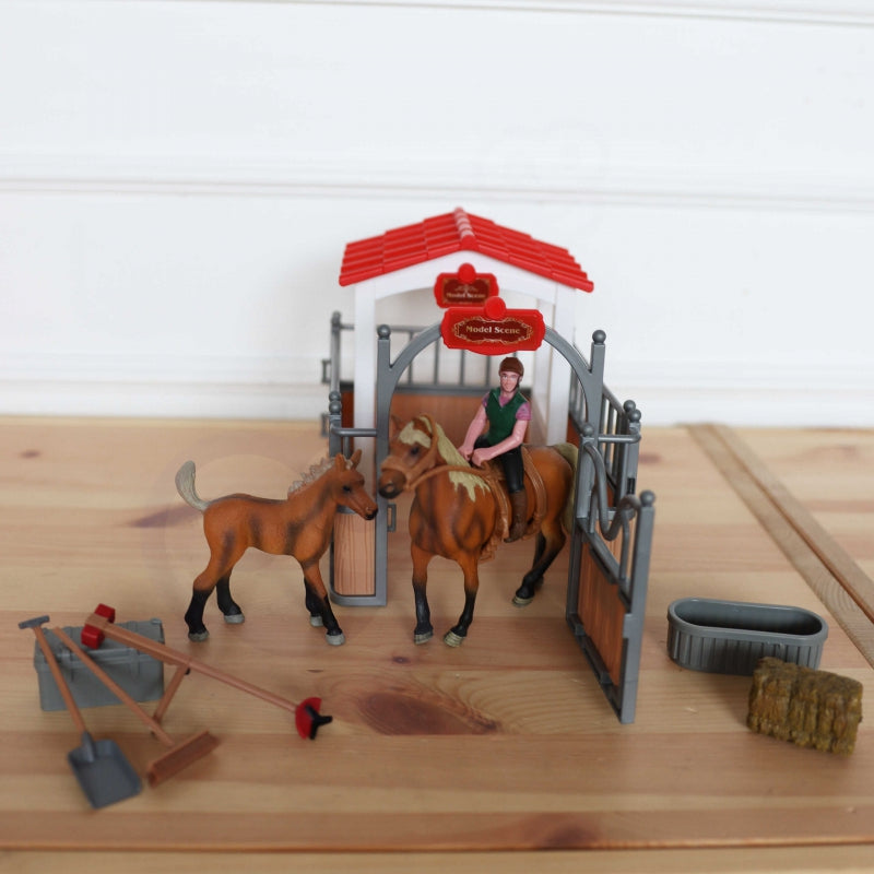 WOOPIE Speelset Paardenstal met Figuren 18 stuks