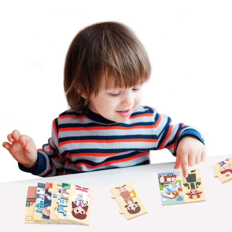 VIGA Houten Puzzel – Beroepen Sorteerpuzzel