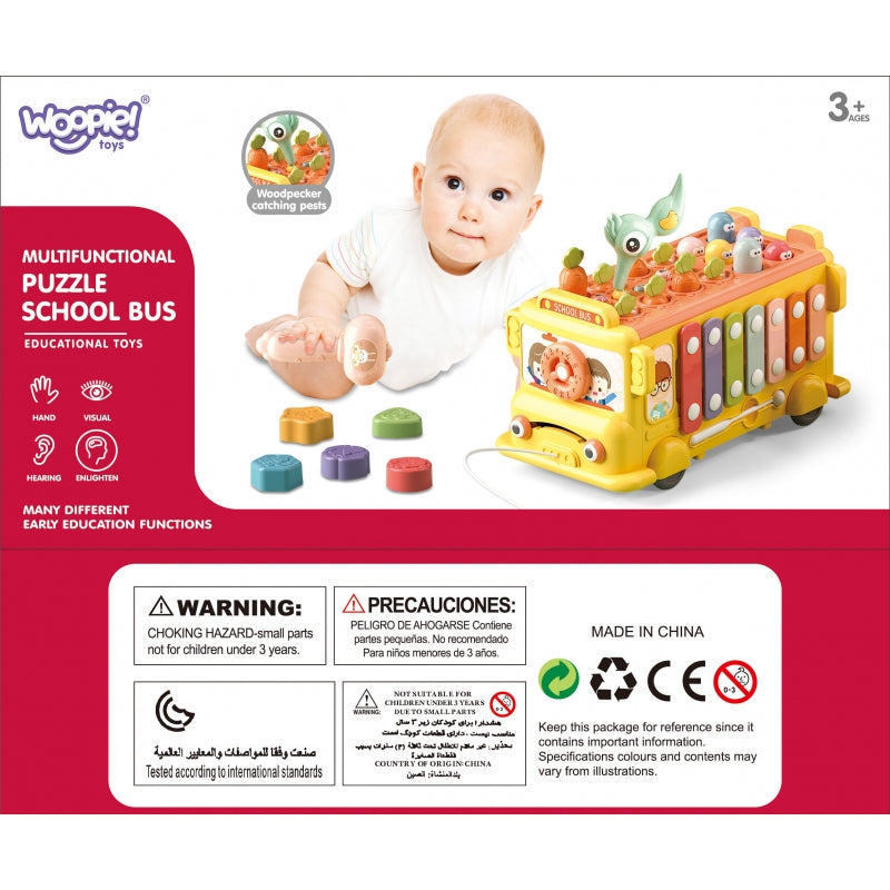 WOOPIE Interactieve speelgoed Bus voor Baby - Hamer,  Xylofoon - Montessori speelgoed