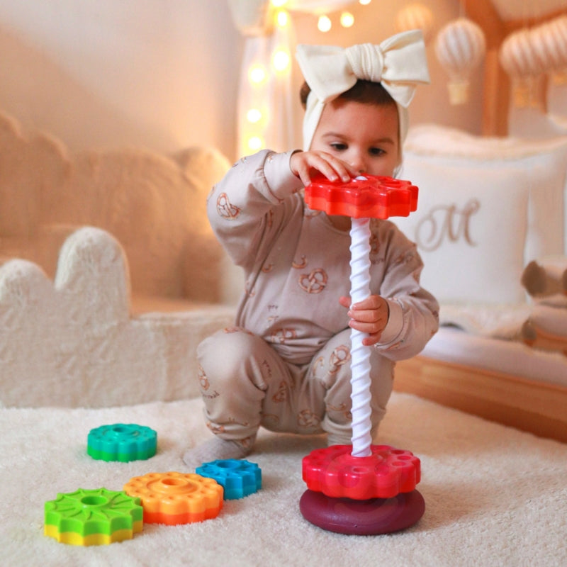 WOOPIE BABY Educatieve Piramide Draaiende Toren - Baby speelgoed