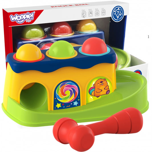 WOOPIE BABY Kleurrijke Doorsteek Hamerbank met Hamertje - Montessori Speelgoed