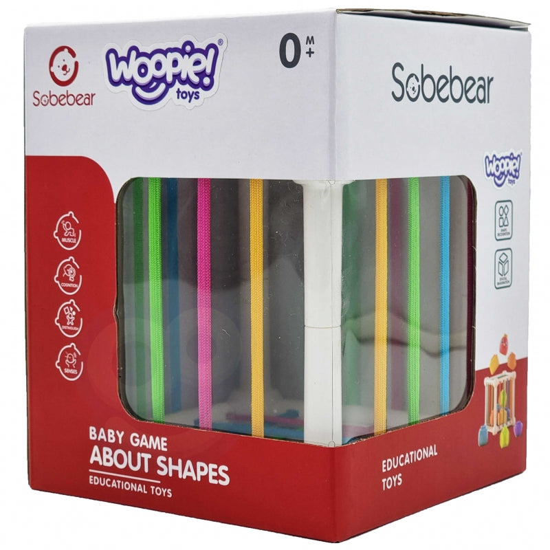 WOOPIE BABY Flexibele Sensorische Kubus - Sorteer dieren + Rammelaar 7 stuks