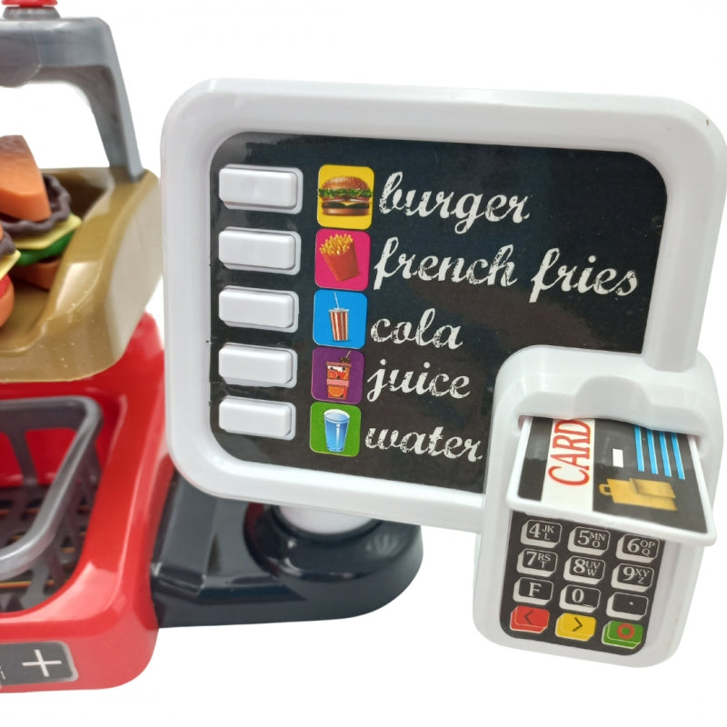 WOOPIE Speelgoed Fast Food Winkel,  Restaurant inclusief Kassa en Drankdispenser