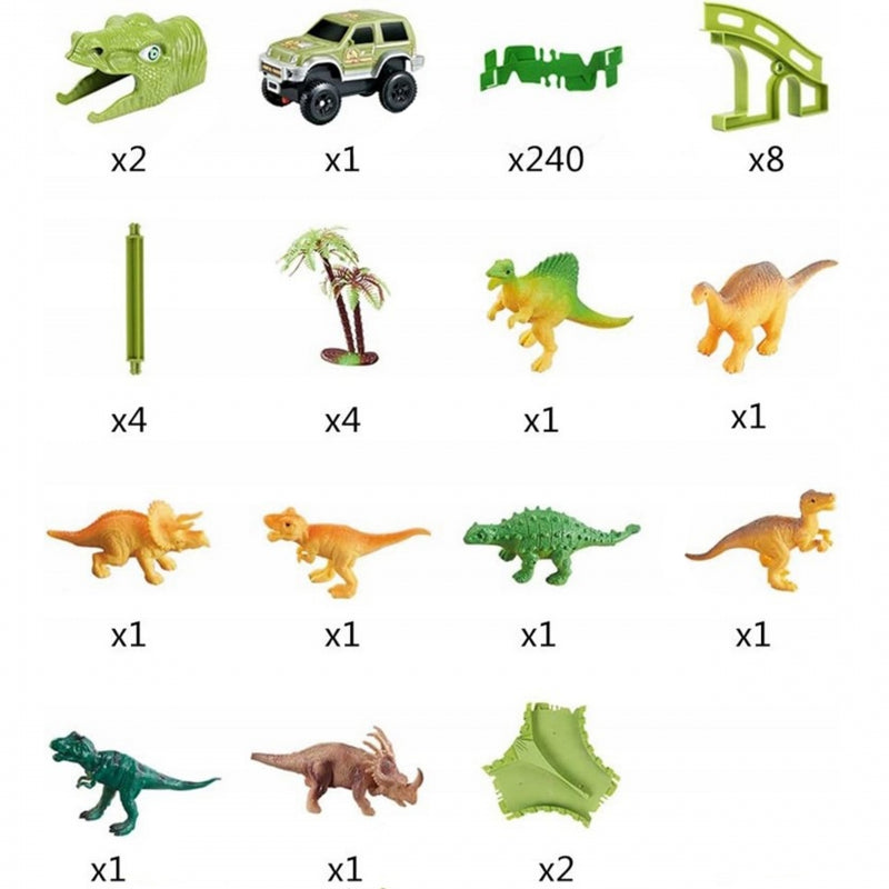 WOOPIE XXL Speelgoed Auto racebaan Dinosaurussen 240 stuks