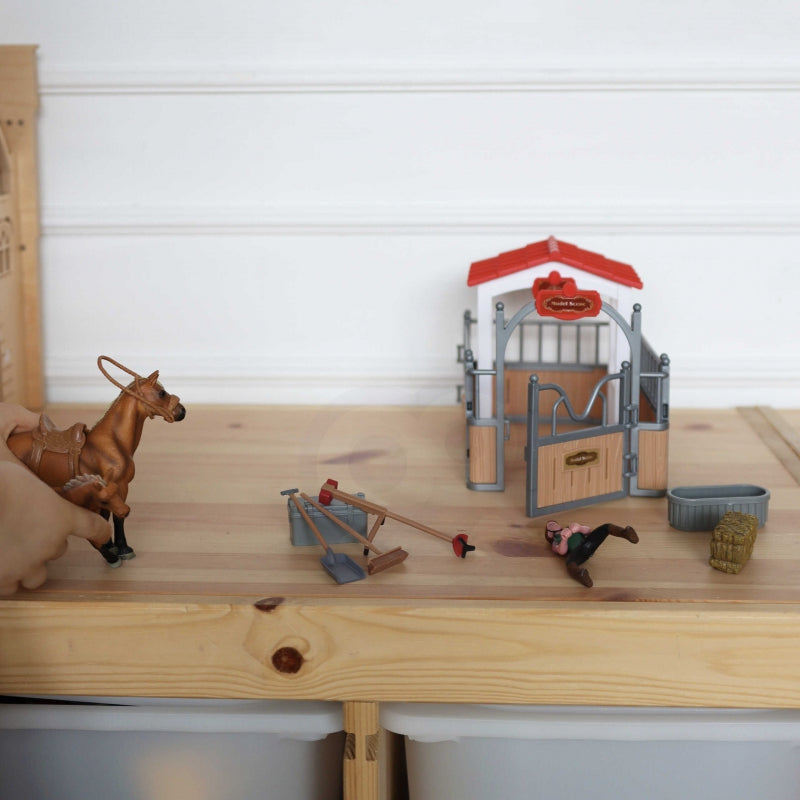 WOOPIE Speelset Paardenstal met Figuren 18 stuks