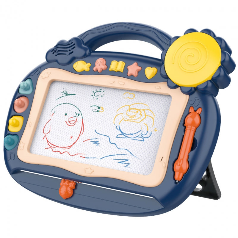 WOOPIE Magische Tekenbord - Kleurrijk Speelgoed Tablet - met Stempels - Blauw