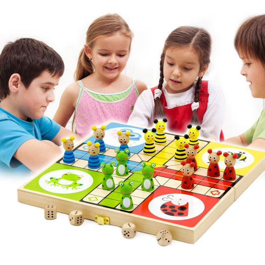 VIGA Houten Dieren Mens-erger-je-niet Spel
