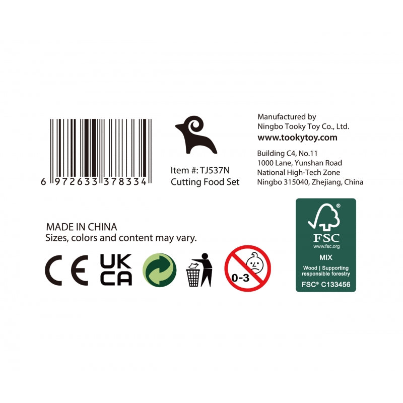 TOOKY TOY Houten Groenten & Fruit Speelgoedeten Set