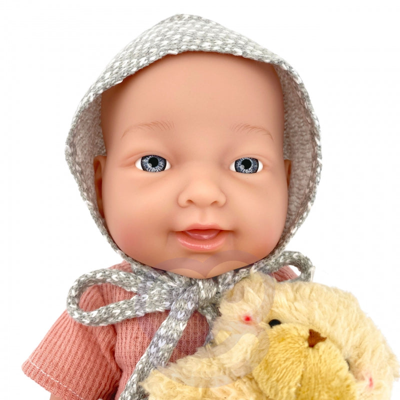 WOOPIE Baby pop 36 cm in kleding met Teddy Beer en eet Accessoires