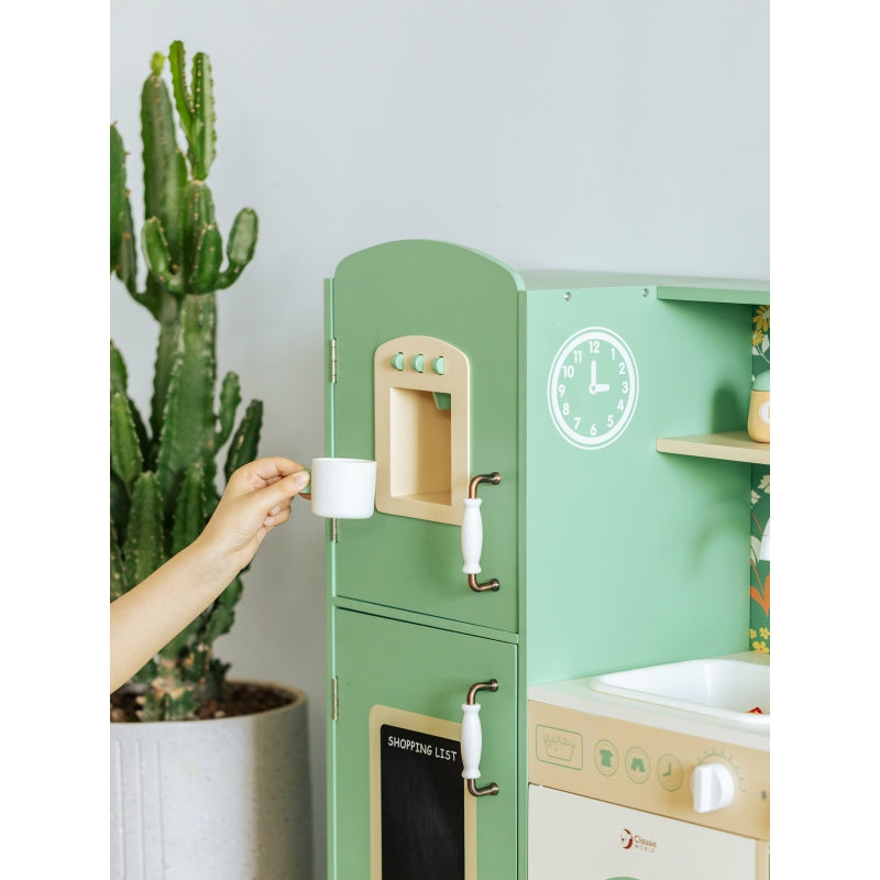 CLASSIC WORLD Grote houten vintage speelkeuken voor kinderen + accessoires