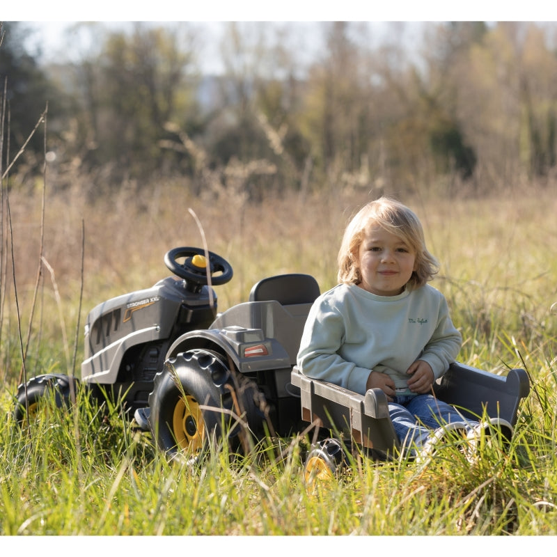 SMOBY XXL Grijze Traptractor met Aanhanger