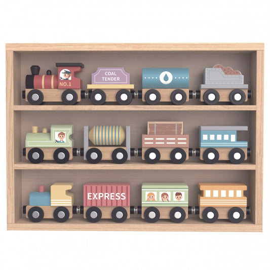 TOOKY TOY Houten Magneet Trein met Wagons