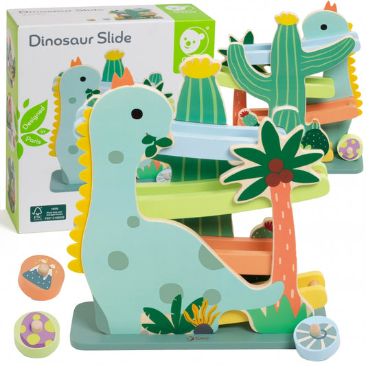 CLASSIC WORLD Kleurrijke Dinosaurusspeelbaan met Glijbaan 5-delig