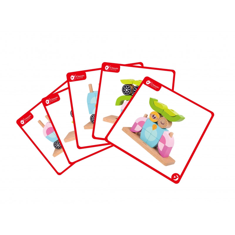 CLASSIC WORLD Kreatywne Drewniane Klocki Przestrzenne 3D Sowa