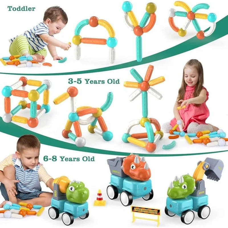 WOOPIE Magnetische Bouwblokken 84 stuks – Dinosaurus Constructieset