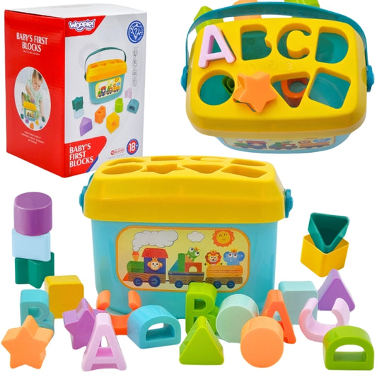 WOOPIE BABY 2-in-1 sorteerkoffer + leren van alfabet en vormen voor Baby's