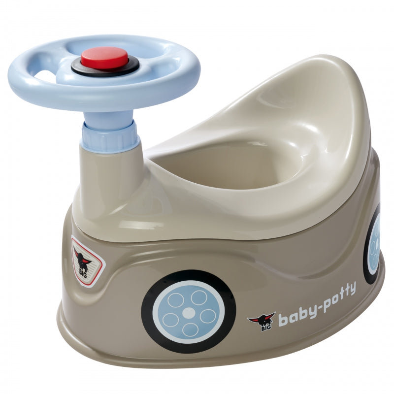BIG Baby plaspotje loopwagen - Zindelijkheidstraining - New Bobby Car Auto met Stuur - Grijs