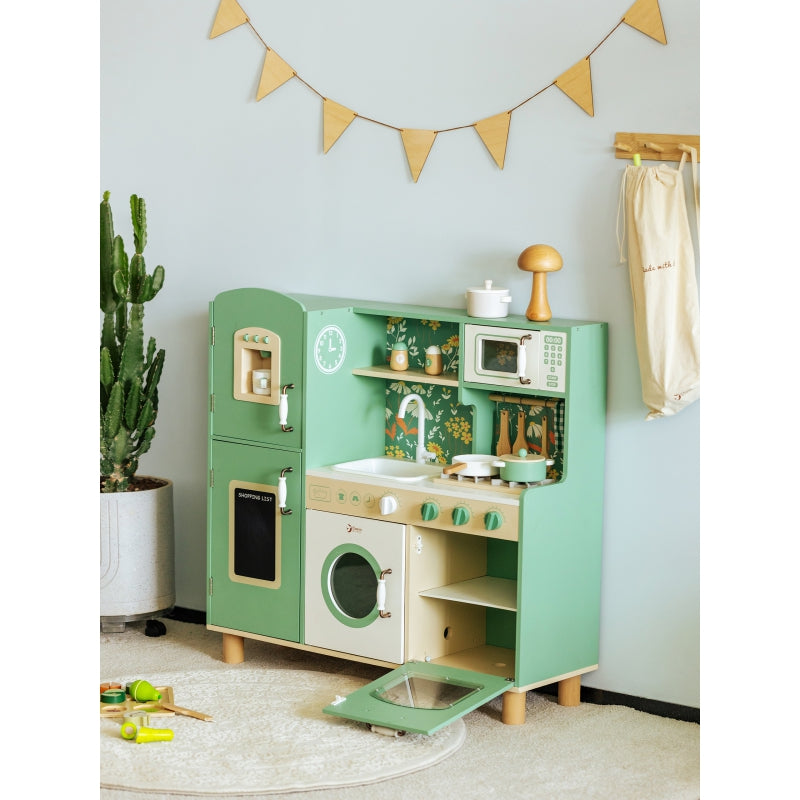 CLASSIC WORLD Grote houten vintage speelkeuken voor kinderen + accessoires