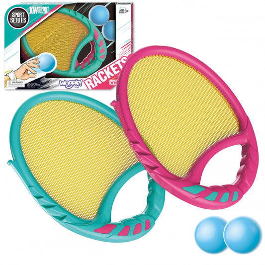 WOOPIE Behendigheidsspel CATCH BALL 2 Batjes + 2 Ballen
