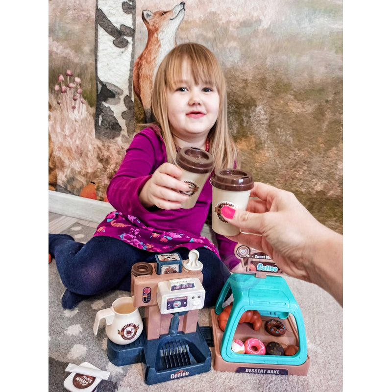 WOOPIE speelgoed Koffiebar, Koffiezetapparaat + Koekjesvitrine