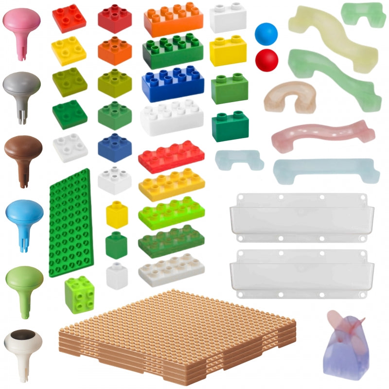 MASTERKIDZ Vrijstaand Houten Blokkenbouw bord + Accessoires