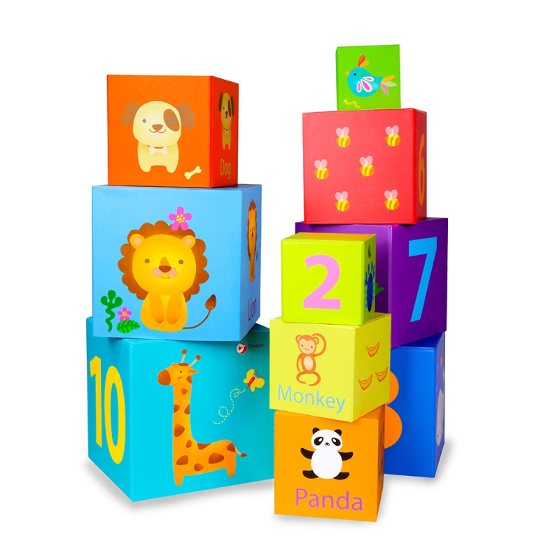 CLASSIC WORLD Baby Stapel Blokken - Torenpuzzel in Doos – Educatief Speelgoed