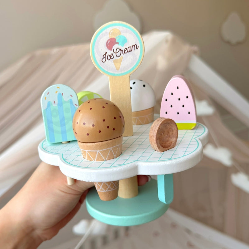 TOOKY TOY Houten Magnetisch speelgoed IJsjes op Standaard