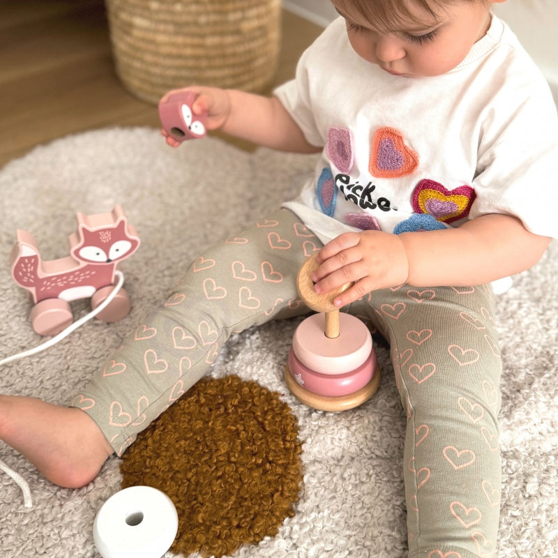 VIGA PolarB Houten Stapelpiramide voor Baby's Vos + Trekvosje
