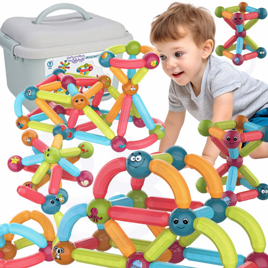 WOOPIE Magnetische Educatieve Magnetische Bouwstenen, Staafjes 52 stuks
