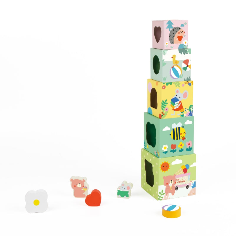 CLASSIC WORLD Bos-thema Kubusset , Puzzel Dieren, 10 stuks, voor Peuters en Baby's