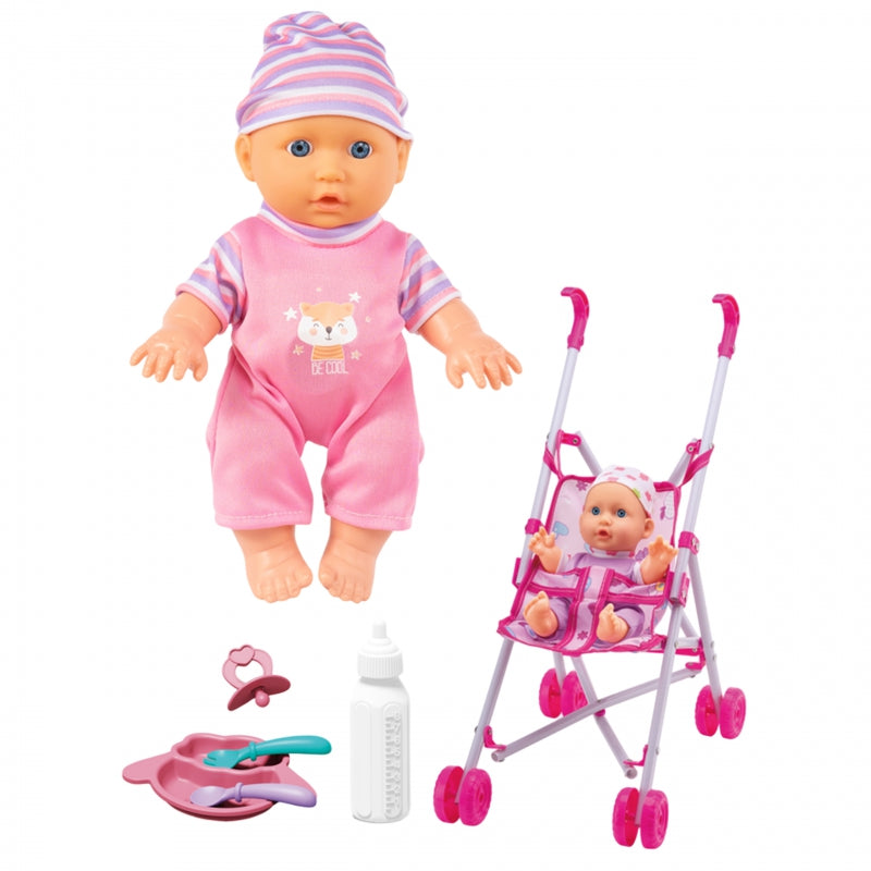 WOOPIE ROYAL Eerste Pop Baby met Wieg - Verzorgingspop, Voedingsset en meer