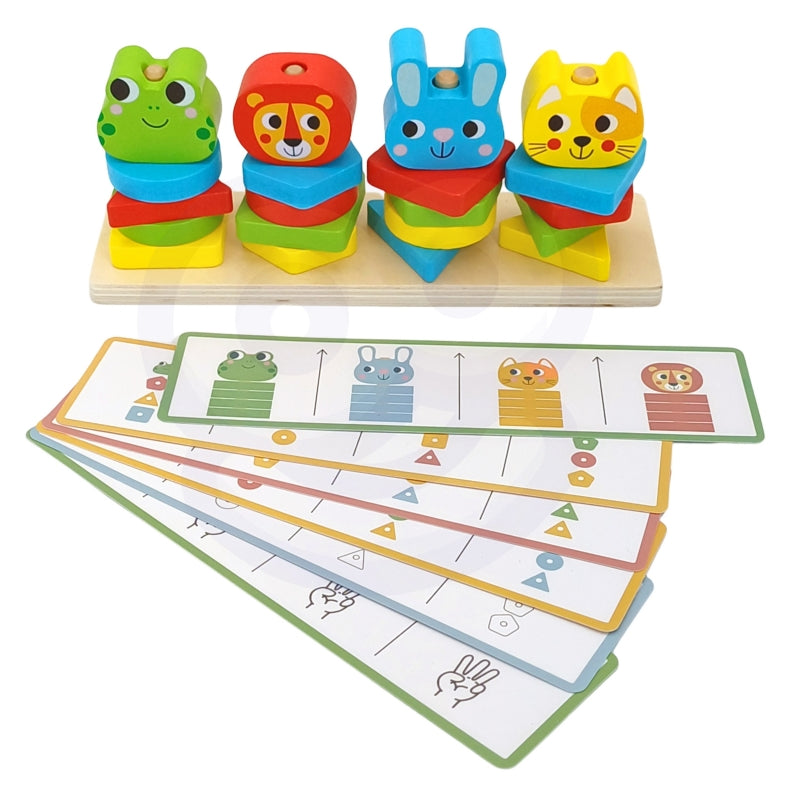 WOOPIE GREEN Puzzel Dierentoren voor kinderen 27 stuks - FSC - Montessori Speelgoed