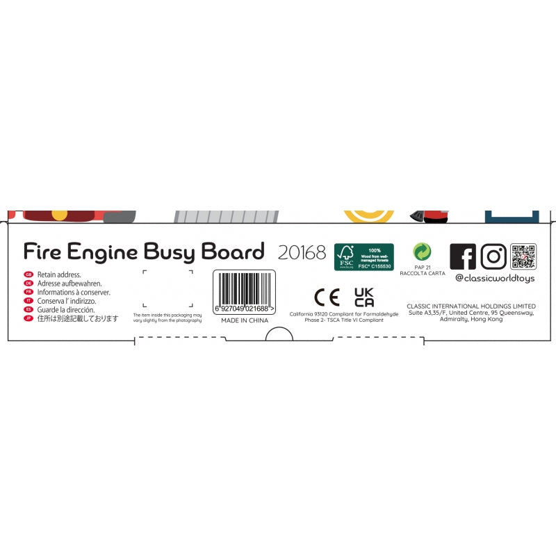 CLASSIC WORLD 6-in-1 multifunctionele brandweerauto speelbord