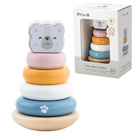 VIGA PolarB Houten Educatieve Piramide toren IJsbeer voor Baby's