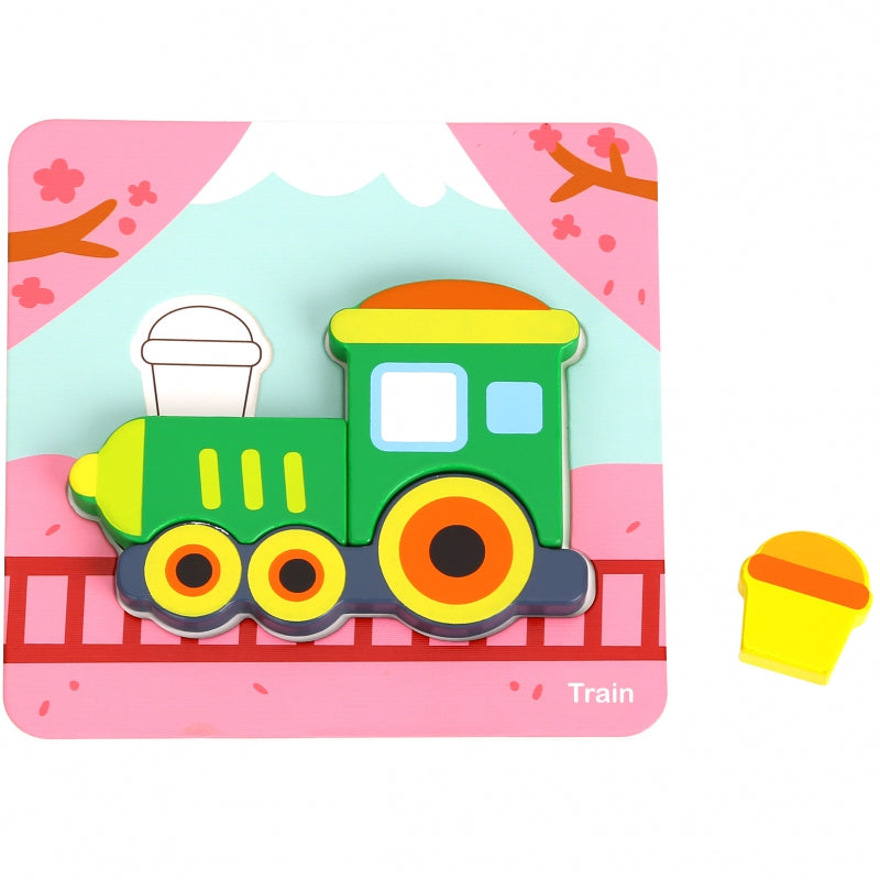 WOOPIE GREEN Houten Puzzel Voertuigen - Auto, Bus, Boot en meer -  Montessori speelgoed