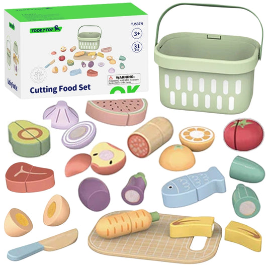 TOOKY TOY Houten Groenten & Fruit Speelgoedeten Set