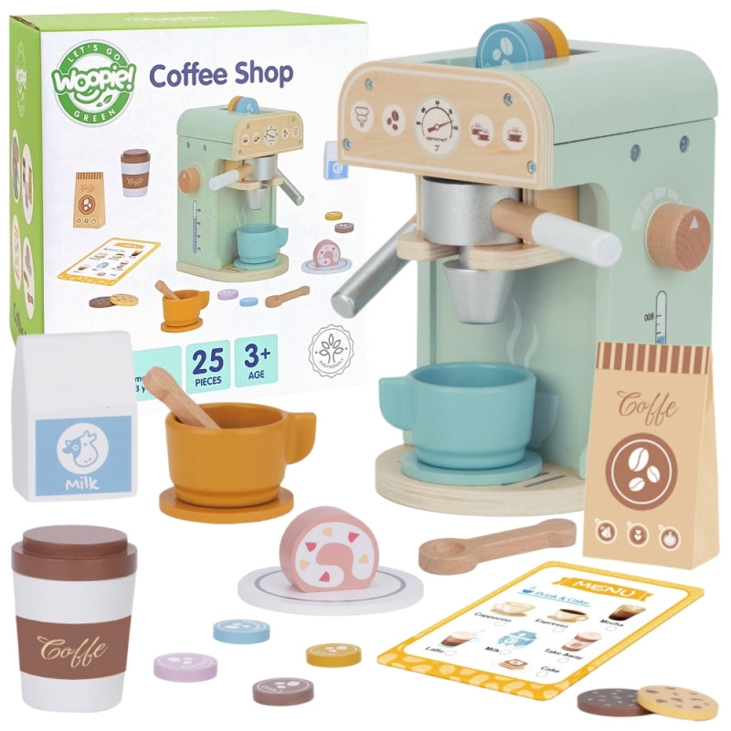 WOOPIE GREEN Houten Koffiezetapparaat  Barista 25 stuks - koffiebar