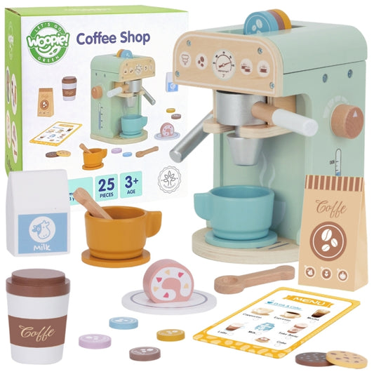 WOOPIE GREEN Houten Koffiezetapparaat  Barista 25 stuks - koffiebar
