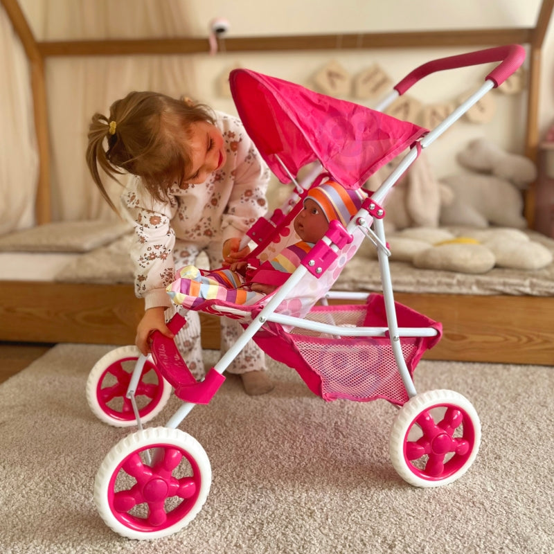 WOOPIE Poppenwagen met Bloemenprint