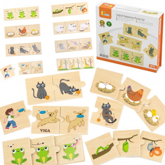 VIGA Houten Dieren Memorie spel