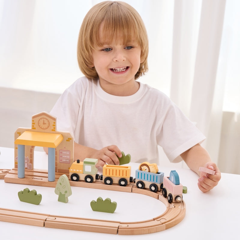 Viga Houten Treinset 30 stuks