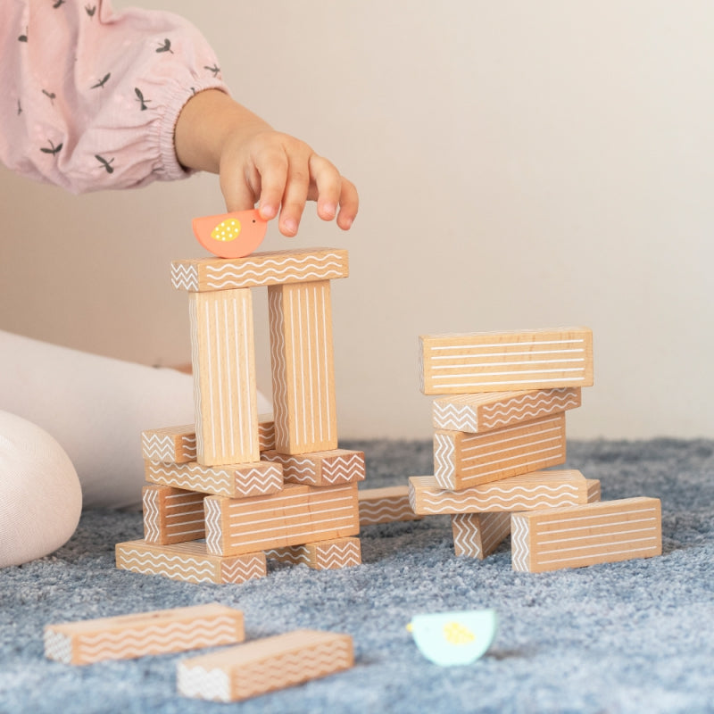 CLASSIC WORLD Vogels Blokken Stapelen Educatief Spel - 23 stuks