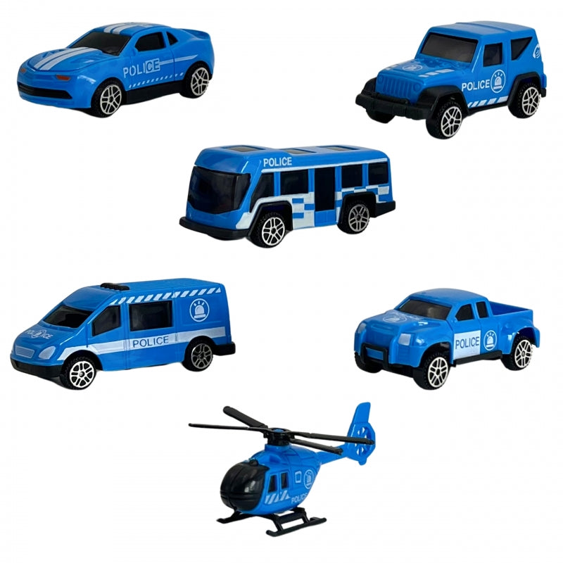 WOOPIE Speelgoed Vrachtwagen met politie auto's en helikopter -  Blauw