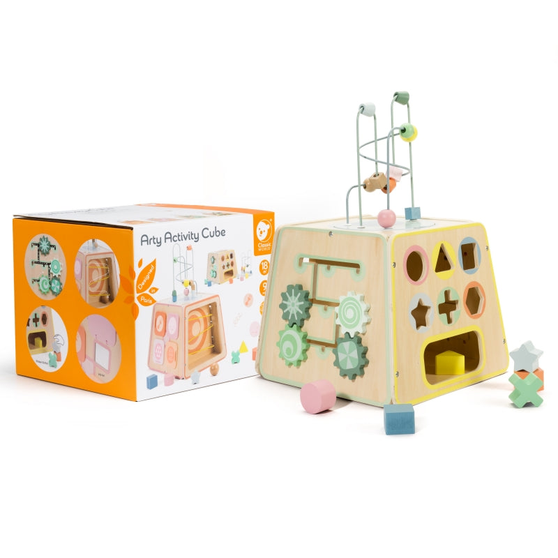 CLASSIC WORLD Houten 6-in-1 educatieve speel kubus