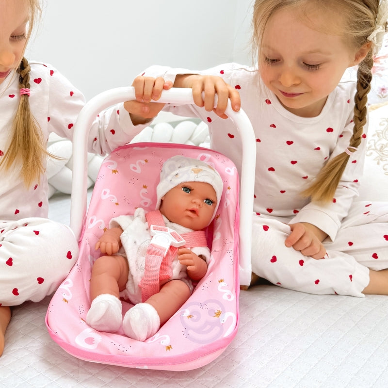 WOOPIE Baby pop set 30,5 cm + Roze Draagzak