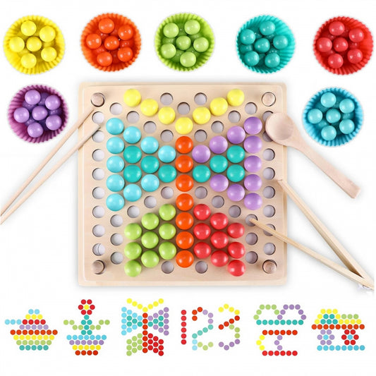 WOOPIE Gekleurde Balletjes Puzzel - Telraam - Mozaïek Sorteerder - Montessori Speelgoed