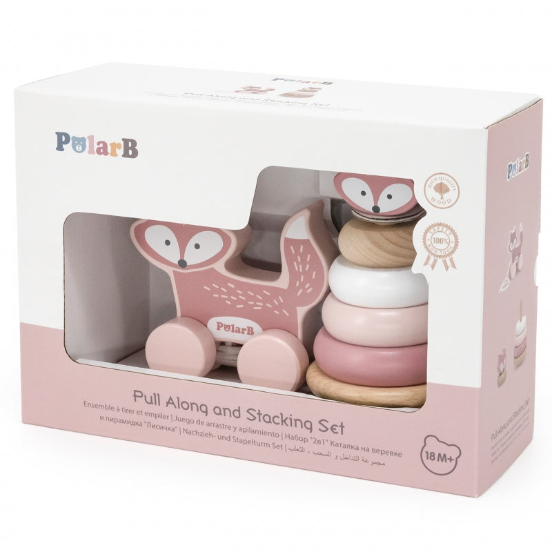 VIGA PolarB Houten Stapelpiramide voor Baby's Vos + Trekvosje