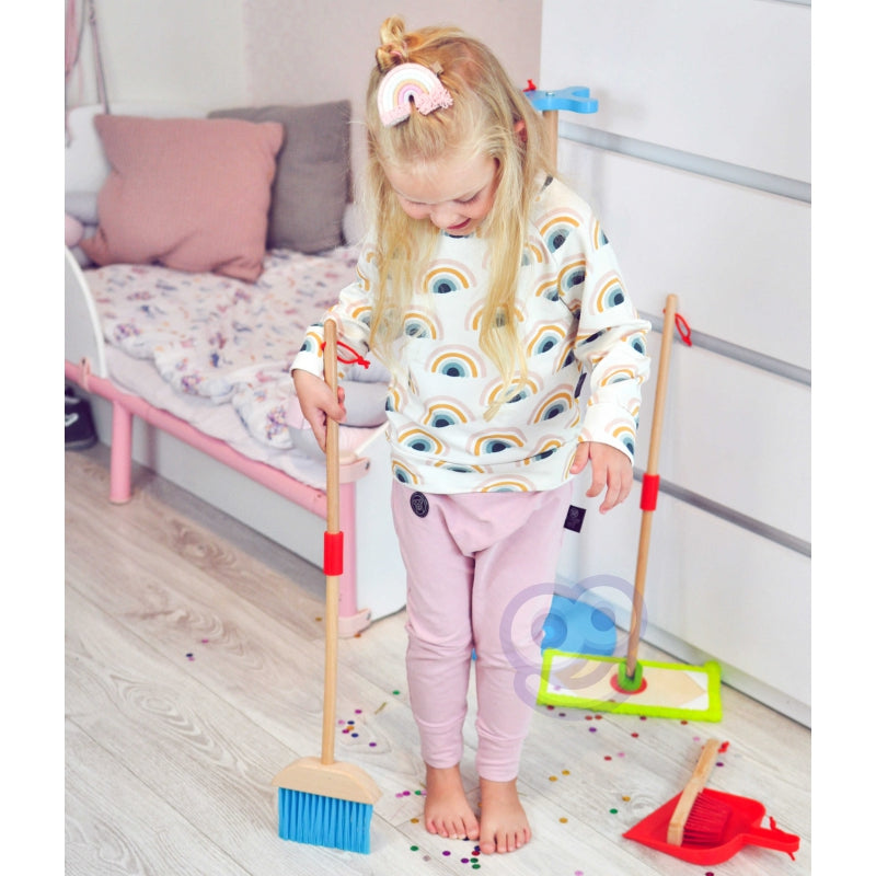 TOOKY TOY Houten Speelgoed Schoonmaak set - Opruimset voor Kinderen 6 stuks