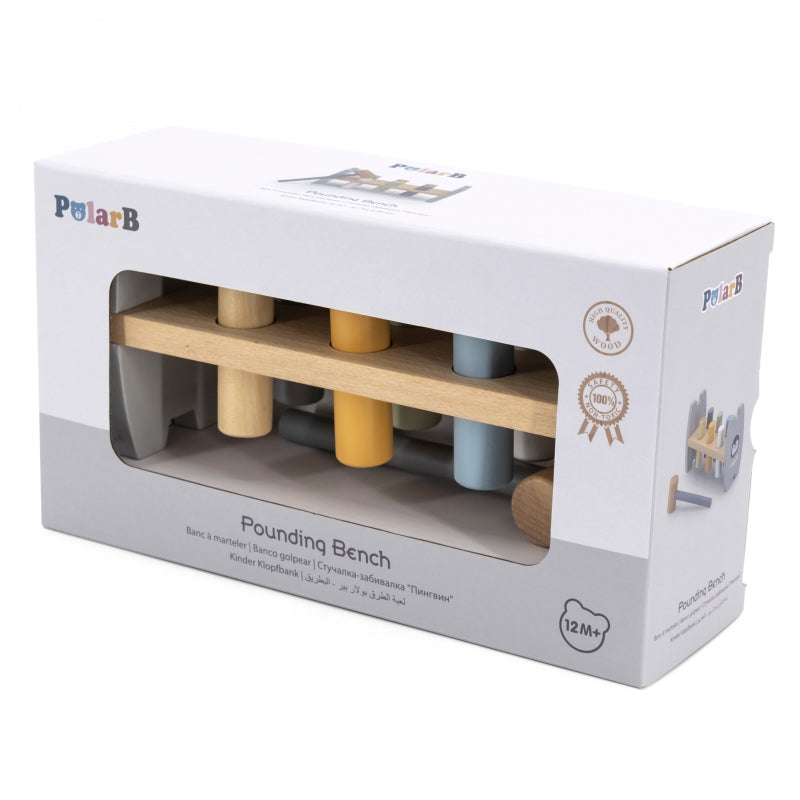 VIGA PolarB Houten Hamerspel met Hamertje voor Baby's – Pinguïn Montessori